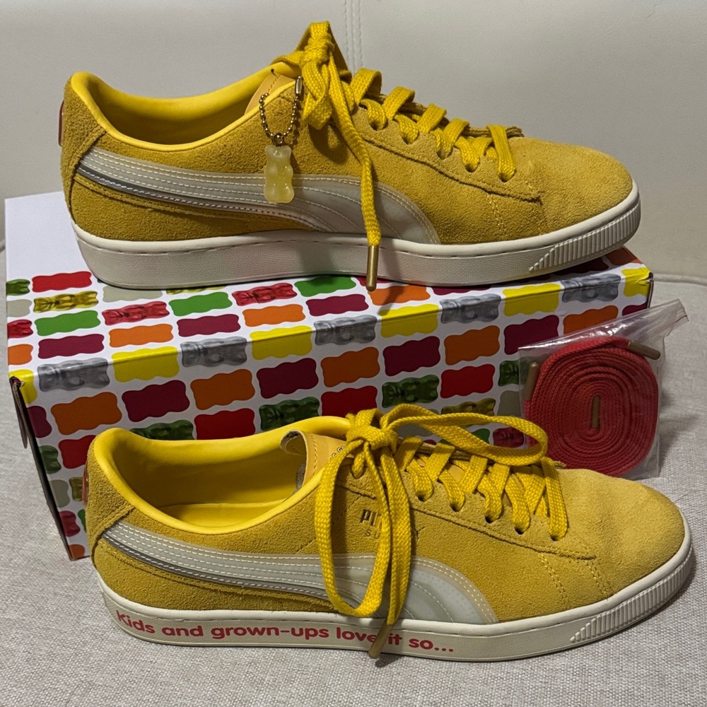 Puma Haribo Collab Suede Triplex-Sneakers-With Box-Mens 9.5-Yellow-mini Charm